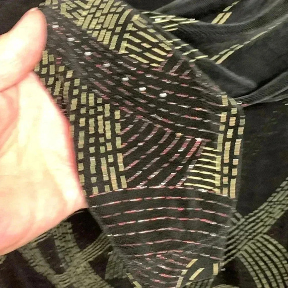 Vintage NWT Piccadilly Open Cardigan w Sparkles Holiday Season Black Size Large - Picture 5 of 16